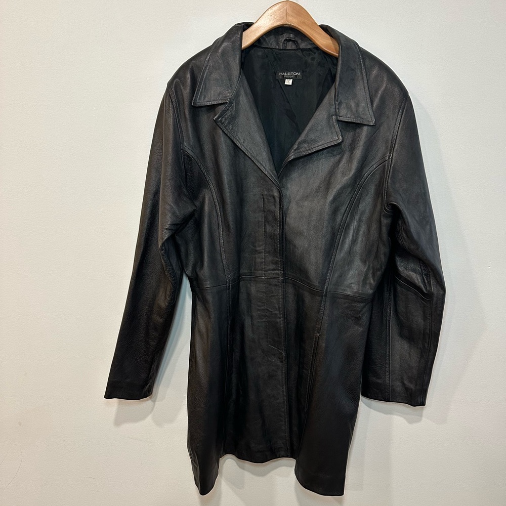 Halston Leather Blazer Dress in size L